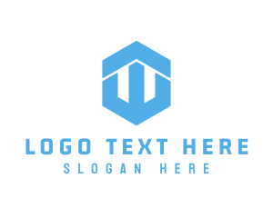 Video Game - Modern Cube Hexagon Letter  W logo design