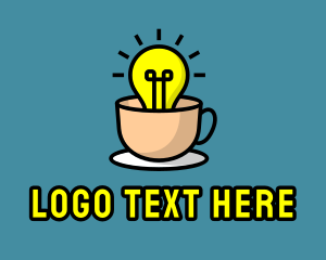 Creativity - Lightbulb Teacup Cafe logo design