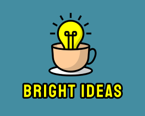 Led - Lightbulb Teacup Cafe logo design