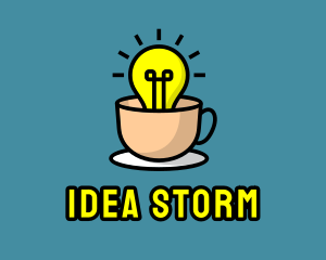 Lightbulb Teacup Cafe logo design