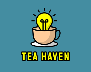 Teacup - Lightbulb Teacup Cafe logo design