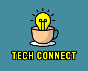 Incandescent - Lightbulb Teacup Cafe logo design
