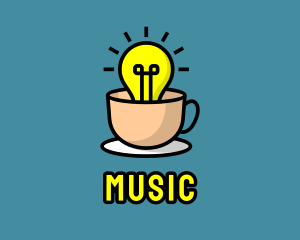 Knowledge - Lightbulb Teacup Cafe logo design