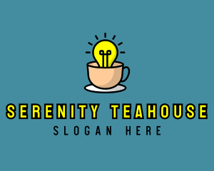 Lightbulb Teacup Cafe logo design