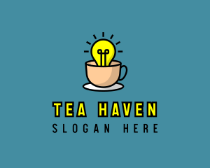 Lightbulb Teacup Cafe logo design