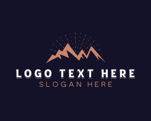 Rock Climbing - Hipster Mountain Range logo design