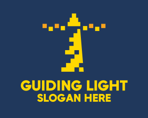 Lighthouse - Yellow Pixel Lighthouse logo design