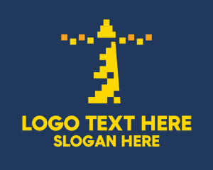 Yellow Pixel Lighthouse Logo