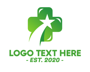 Organic - Green Doctor Medical Star Cross logo design