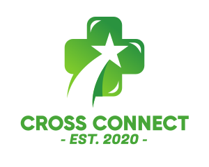 Cross - Green Doctor Medical Star Cross logo design