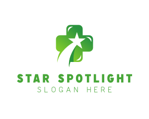 Green Doctor Medical Star Cross logo design