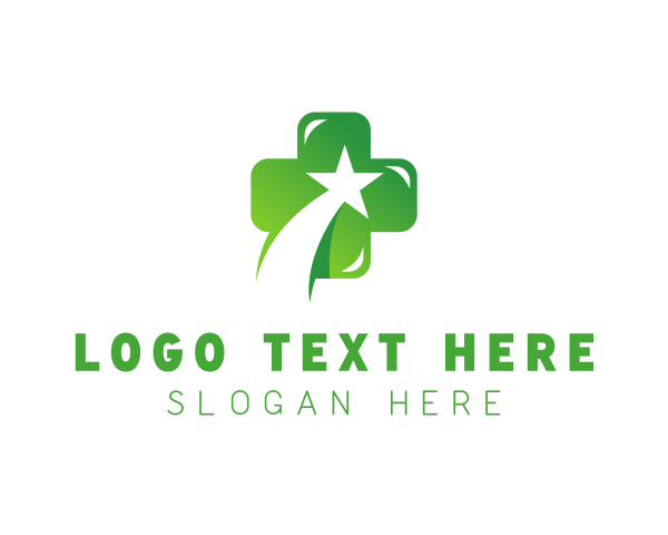 Enviromental - Green Doctor Medical Star Cross logo design
