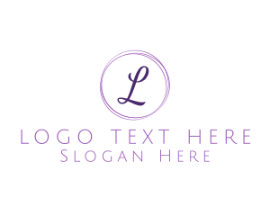 Purple Circle - Elegant Cursive Lettermark logo design