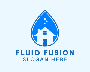 House Cleaning Droplet logo design