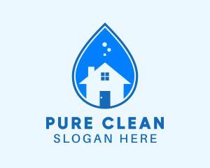 House Cleaning Droplet logo design