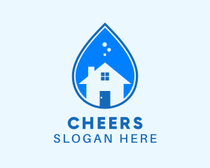 Wash - House Cleaning Droplet logo design