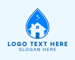 Sanitation - House Cleaning Droplet logo design