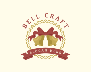 Bell - Christmas Bell Ribbon logo design