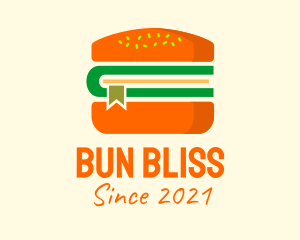 Buns - Orange Burger Book logo design