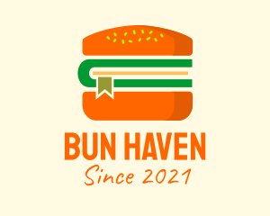 Buns - Orange Burger Book logo design