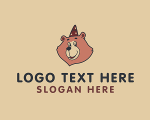 Bear - Party Hat Bear logo design