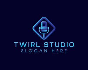 Microphone Podcast Studio logo design