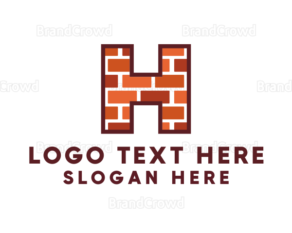 Builder Brick Letter H Logo