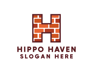 Builder Brick Letter H logo design