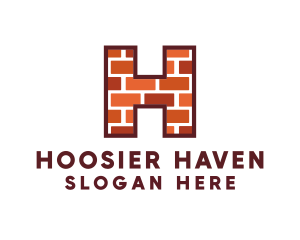 Builder Brick Letter H logo design