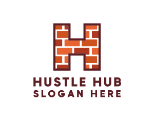 Builder Brick Letter H logo design