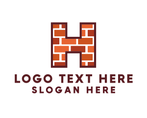 Blocks - Builder Brick Letter H logo design