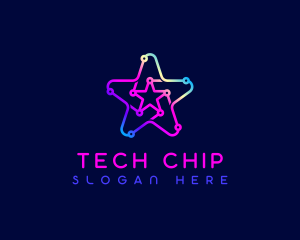 Microchip - Star Tech Circuit logo design