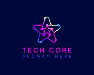 Star Tech Circuit logo design