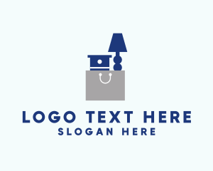 Lamp - Furniture Shopping Bag logo design