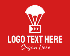 Illustrator - Parachute Media Player logo design