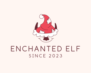 Santa Elf Christmas logo design