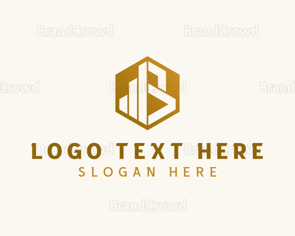 Hexagon Graph Letter B Logo