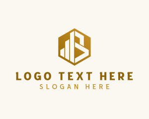 Bitcoin - Hexagon Graph Letter B logo design