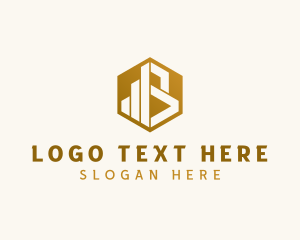 Graph - Hexagon Graph Letter B logo design