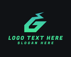 Flash - Electric Power Letter G Lightning logo design