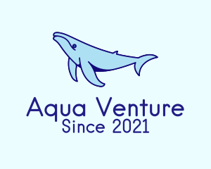 Snorkeling - Blue Humpback Whale logo design