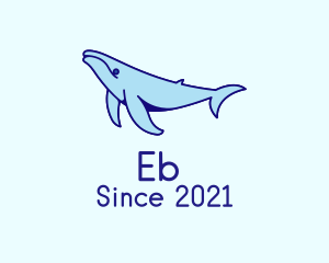 Fish - Blue Humpback Whale logo design