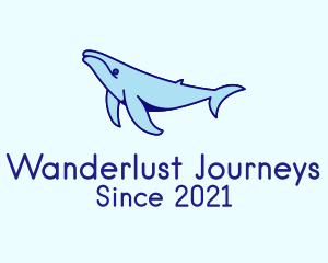 Marine Life - Blue Humpback Whale logo design