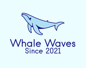 Blue Humpback Whale  logo design
