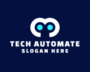 Automation - Robot Eyes Tech logo design