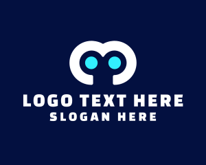 Number - Robot Eyes Tech logo design