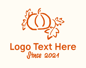 Minimalist - Autumn Leaf Pumpkin logo design