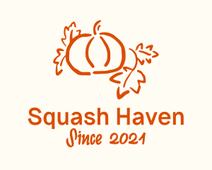 Squash - Autumn Leaf Pumpkin logo design