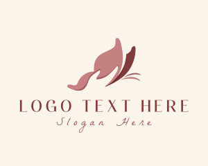 Skincare - Butterfly Wings Hand logo design