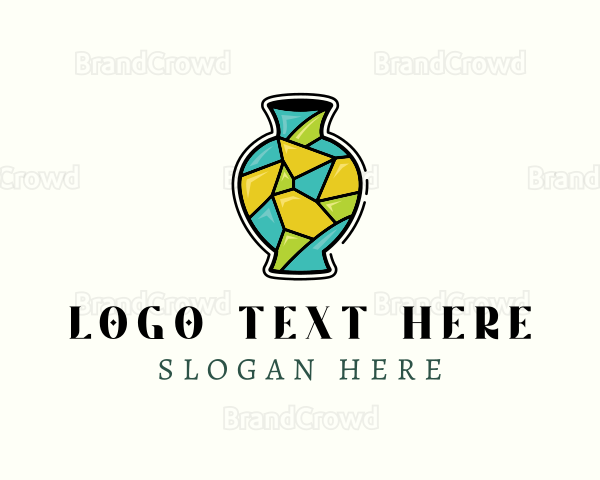 Mosaic Vase Decoration Logo